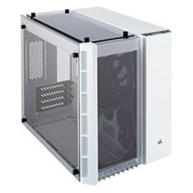 海盗船 Crystal Series 280X Tempered Glass mATX Case White 机箱