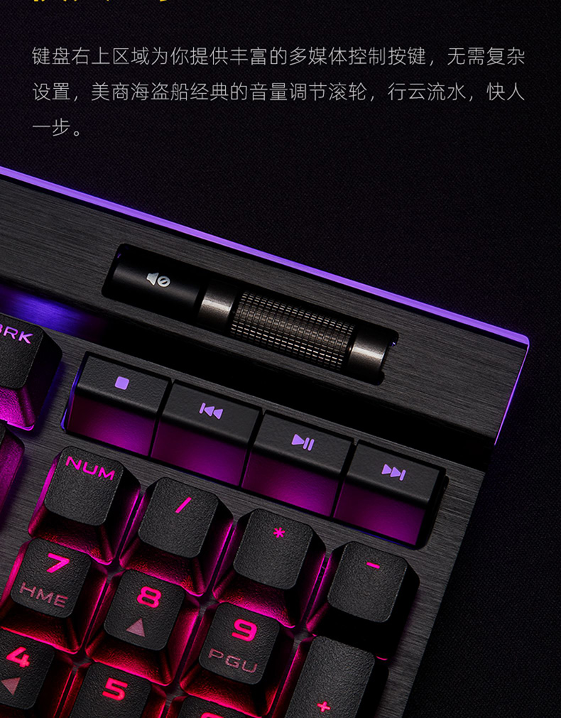 海盗船 Gaming K95 RGB Platinum Gunmetal 键盘 MX Speed