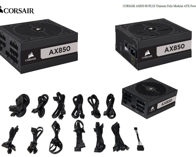 海盗船 AX850 Titanium Modular 850 Watt Power Supply 电源