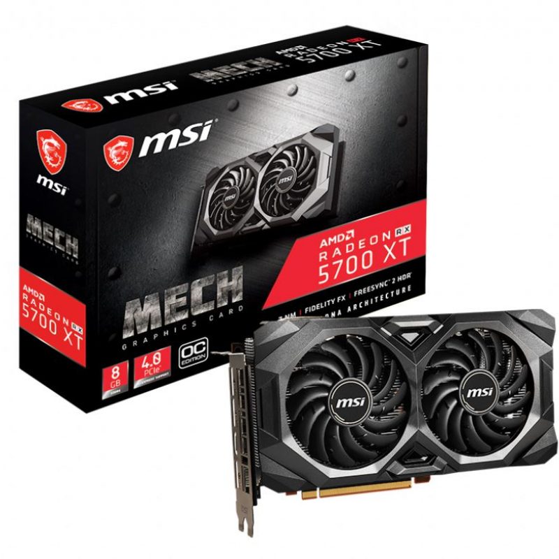 微星 Radeon RX 5700 XT Mech OC 8GB 游戏显卡 设计显卡 渲染显卡