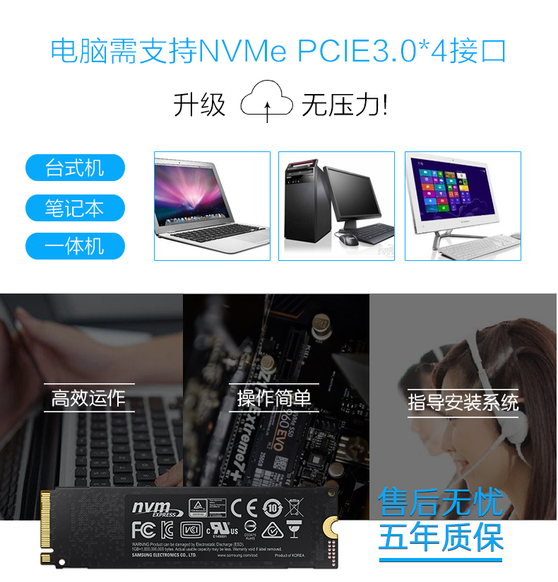 Samsung 970 EVO Plus 1TB PCIe NVMe SSD 固态硬盘