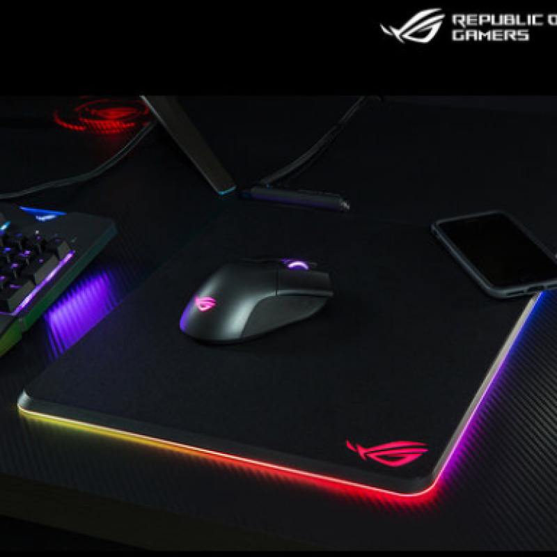 华硕 Asus 玩家国度 烈焰战甲 Qi无线充电 幻彩鼠标垫