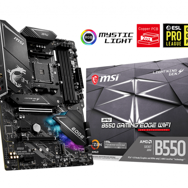 微星 MPG B550 Gaming Edge Wi-Fi ATX Motherboard 主板