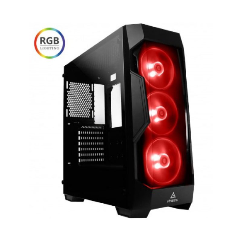 安钛克 Antec DF500 RGB ATX Tempered Glass, Tinted Front, 3x RGB Fan, 380mm VGA, Gaming Case