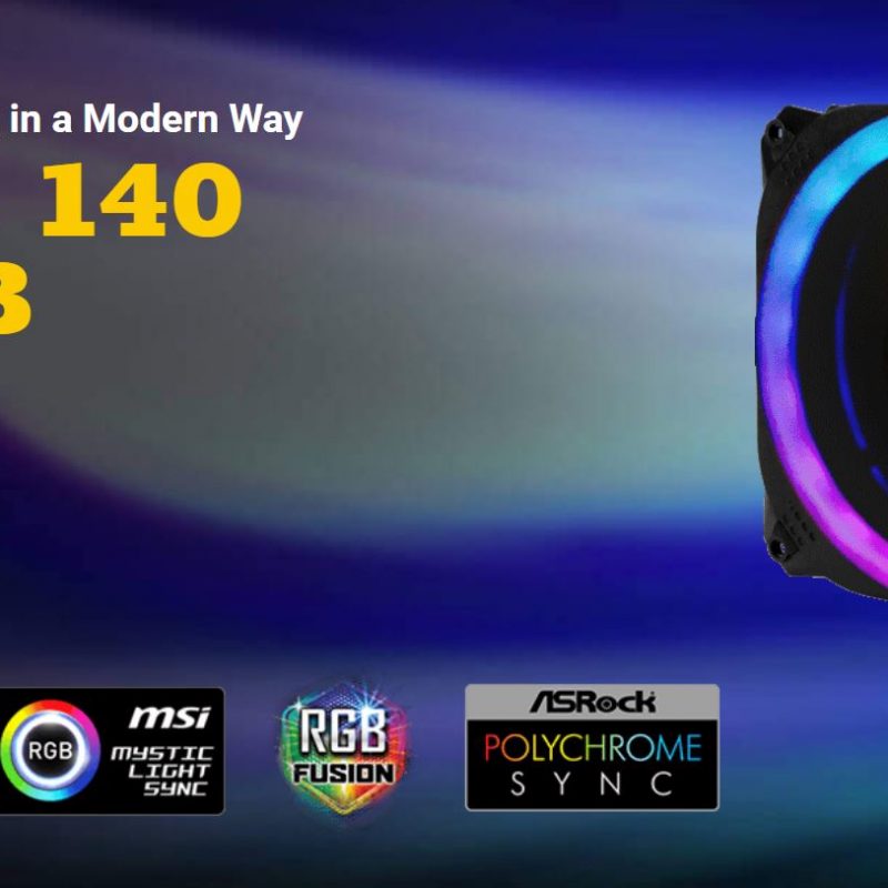 安钛克 Antec Prizm 140mm ARGB PWM Fan Dual-Ring Hydraulic Bearing, 18 Independent LED Beads. 2 Years Warranty