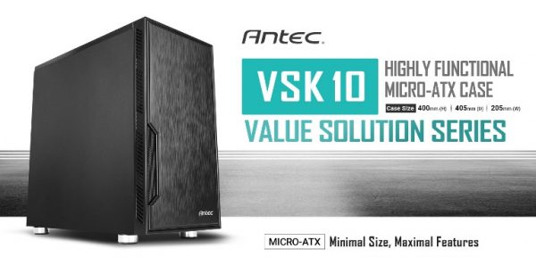 安钛克 Antec VSK10 mATX Case. 2x USB 3.0 Thermally Advanced Builder's Case. 1x 120mm Fan. Two Years Warranty