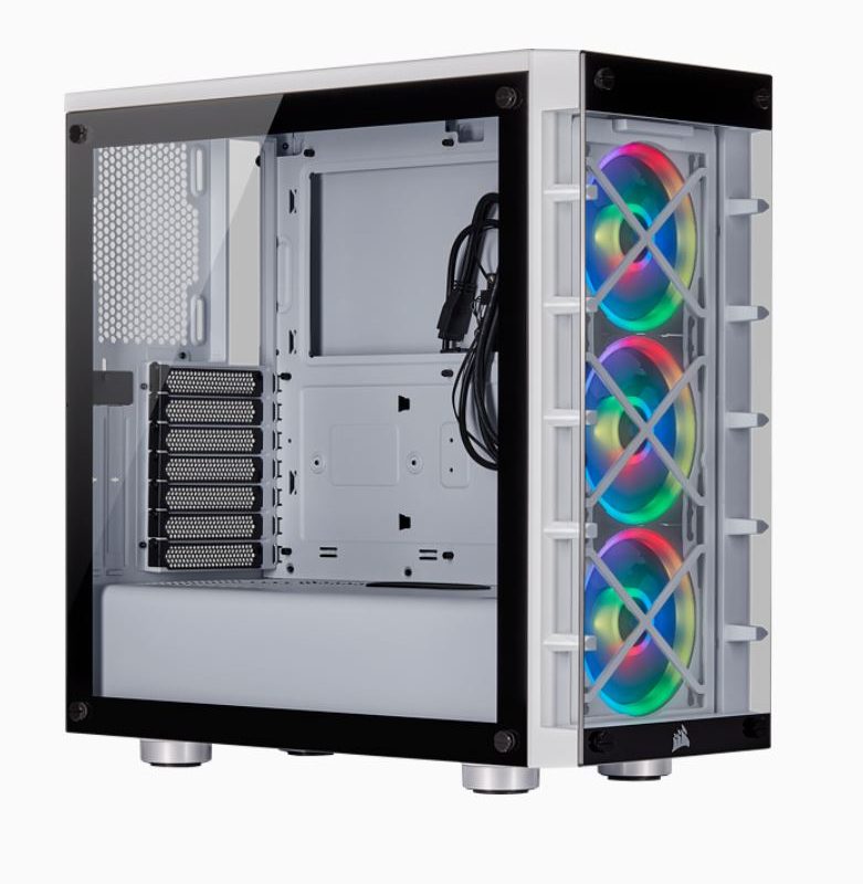 海盗船 iCUE 465X RGB ATX 白色 (LL120 RGB Fan) Mid-Tower Smart Case V2