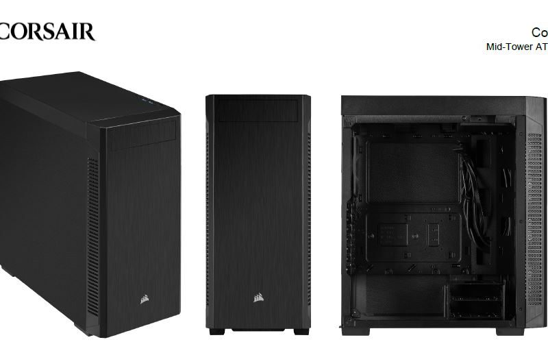 海盗船 110Q ATX Silent Sound Dampening, 1x 5.25' ODD, 2x 2.5' SSD, 2x 3.5' HDD. PSU 180mm. USB 3.0 x 2.  Case. 2 Years Warranty