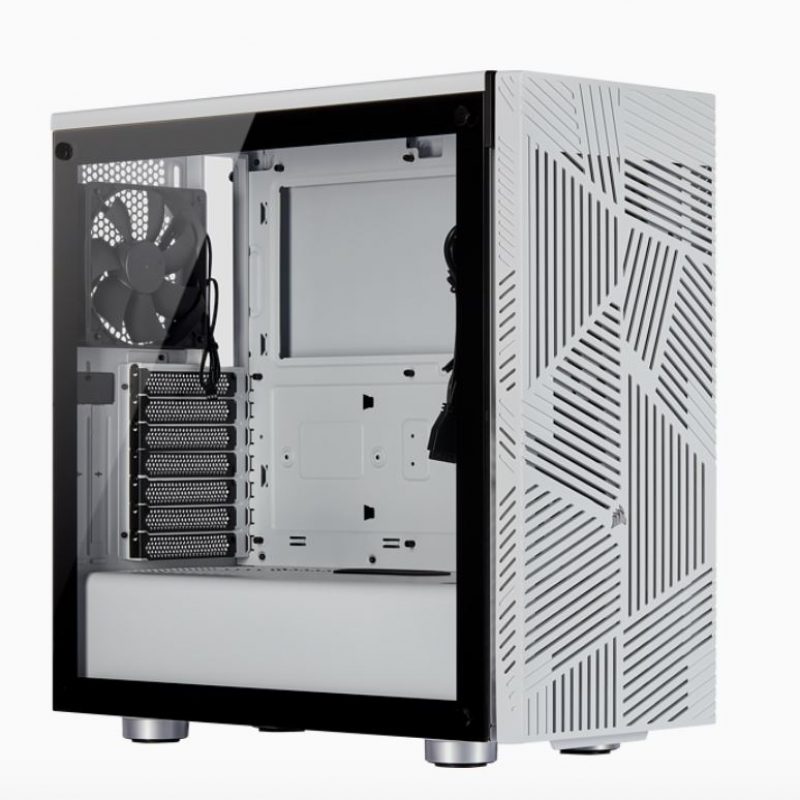 海盗船 Carbide Series 275R Airflow ATX Tempered Glass White, 3x 120mm Fans pre-installed. USB 3.0 x 2, Audio I/O. Case