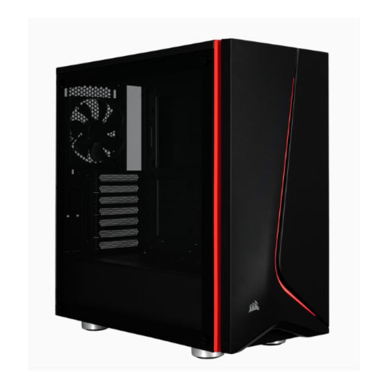 海盗船 Carbide SPEC-06 Black with Red Trim Tempered Glass Solid ATX Mid-Tower Case (LS)
