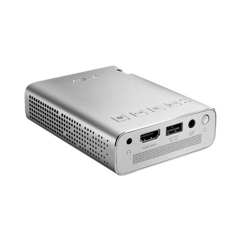 华硕 ZenBeam E1 Pocket LED Projector, 150 Lumens, Built-in 6000mAh Battery, Up to 5-hour Projection, Power Bank, Auto Keystone Correction, HDMI/MHL