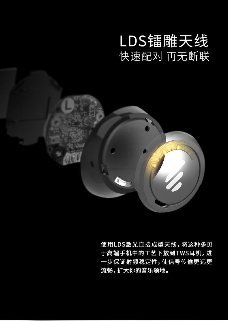 Edifier 漫步者 TWS5 Bluetooth Wireless Earbuds 蓝牙5.0 降噪 防溅 无线耳机
