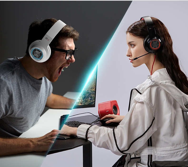 Edifier V4 (G4) 7.1 Virtual Surround Sound USB Gaming Headset 红色 虚拟7.1声道耳机