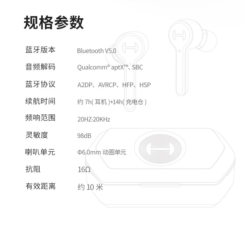 Edifier 漫步者 GM6 Gaming Wireless Earbuds 蓝牙5.0 降噪 防溅 无线耳机