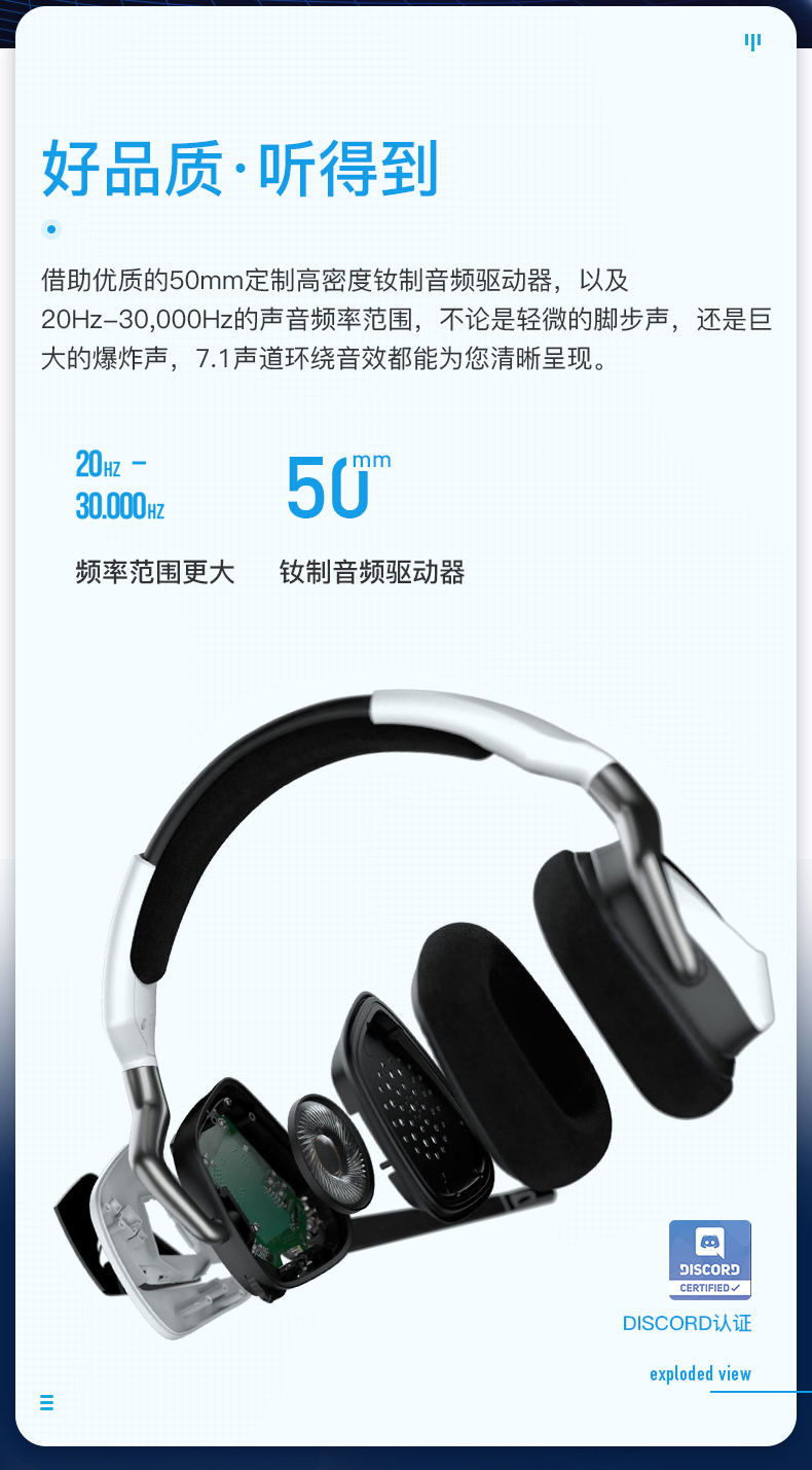 海盗船 VOID Elite White USB Wired Premium Gaming Headset 白色 7.1声道耳机