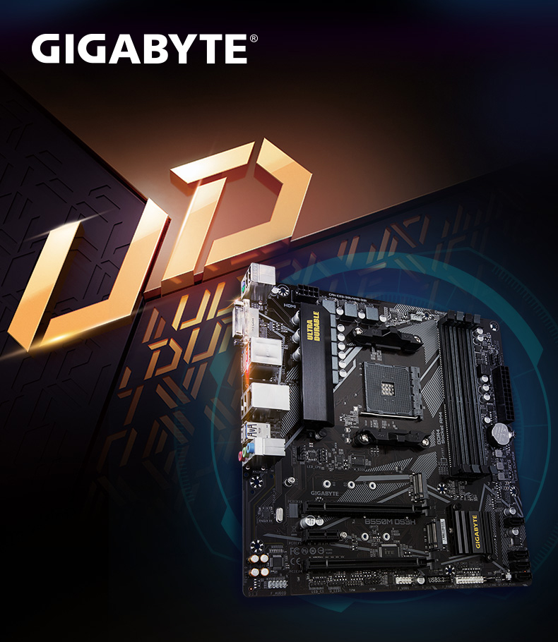 技嘉 Gigabyte B550M DS3H mATX Motherboard 主板