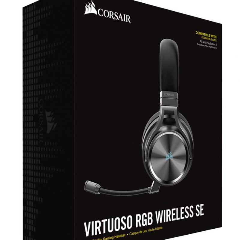 海盗船海盗船 Virtuoso 鉴赏家无线耳机 黑色 7.1声道耳机 RGB幻彩iCUE灯光同步