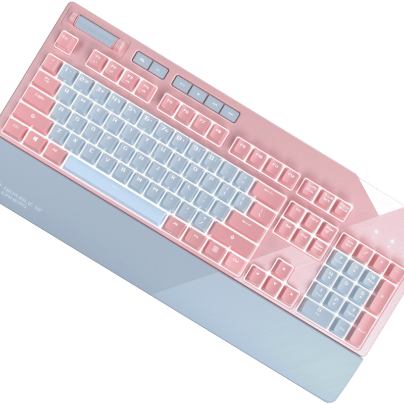 华硕 Asus 玩家国度 ROG 玩家国度 Strix Flare Pink Mechanical RGB Keyboard Cherry Switch 樱花粉键盘