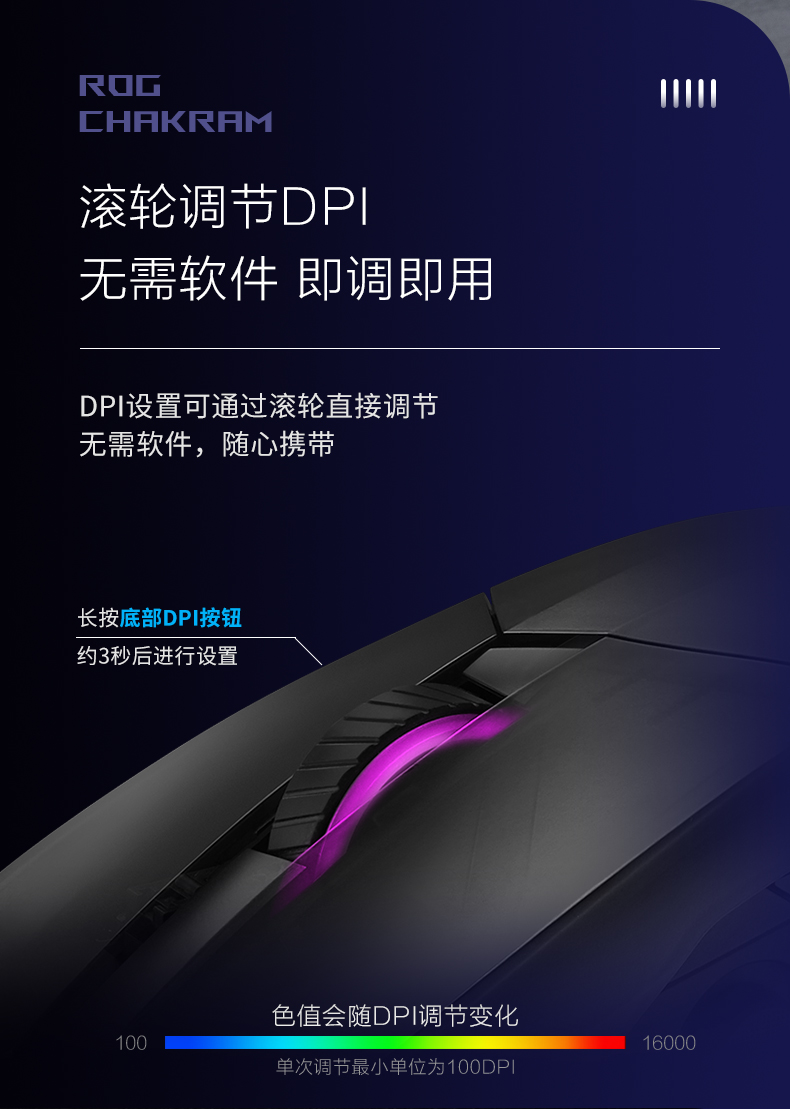 华硕 Asus 玩家国度 魔刃鼠标 QI无线充电 16000dpi 有线无线蓝牙三模通吃
