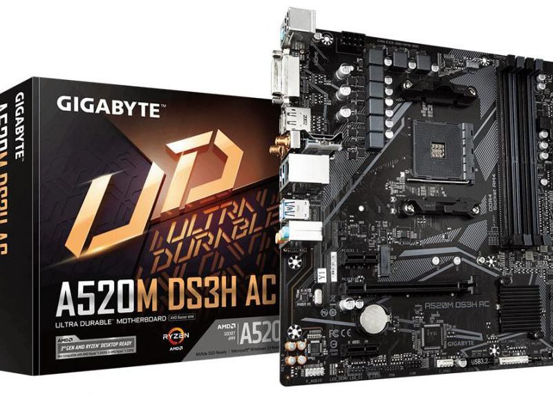 技嘉 Gigabyte A520M DS3H AC mATX主板