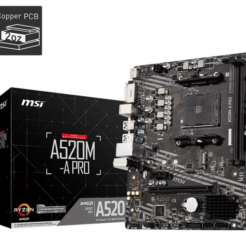 微星 MSI A520M-A PRO mATX 主板
