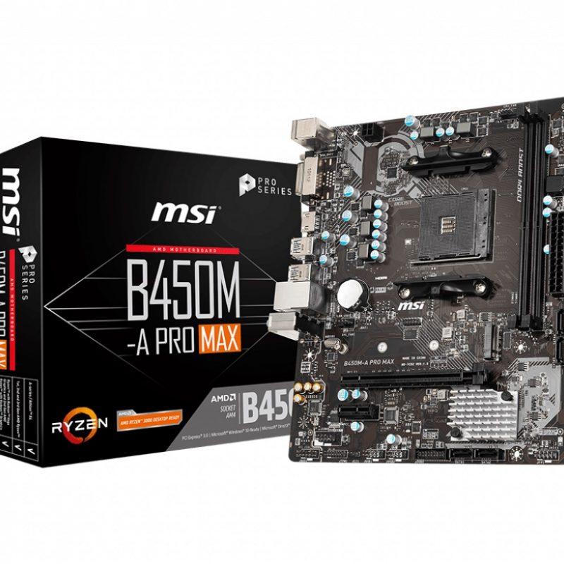 微星 MSI B450M-A PRO MAX AMD M-ATX主板