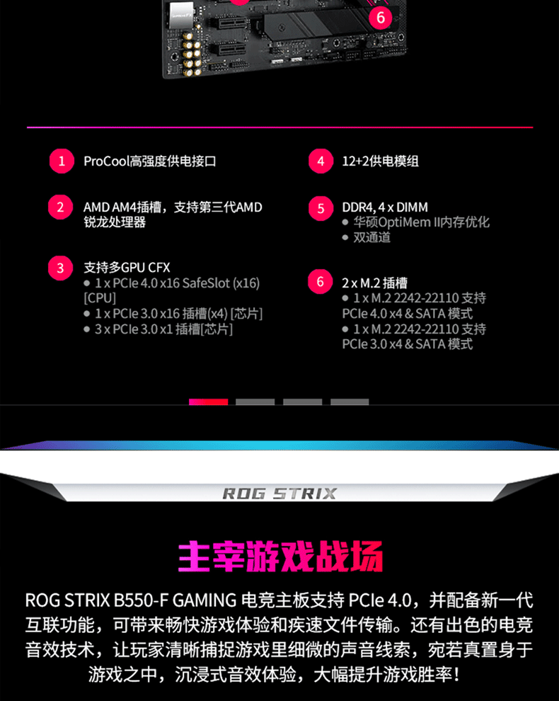 华硕 ASUS AMD B550 ROG STRIX B550-F GAMING ATX主板