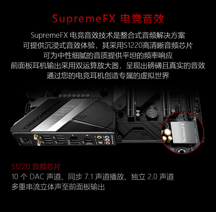 华硕 ASUS ROG 玩家国度 Crosshair VIII Hero (WI-FI) X570 ATX主板