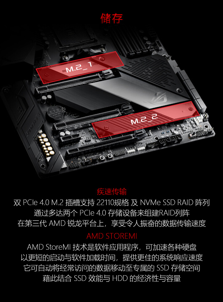 华硕 ASUS ROG 玩家国度 Crosshair VIII Hero (WI-FI) X570 ATX主板