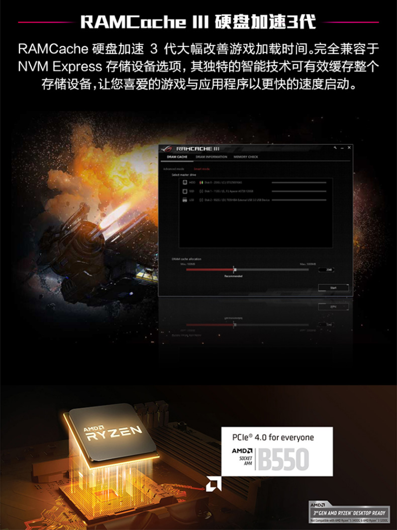 华硕 ASUS AMD B550 ROG STRIX B550-F GAMING(WI-FI) ATX主板