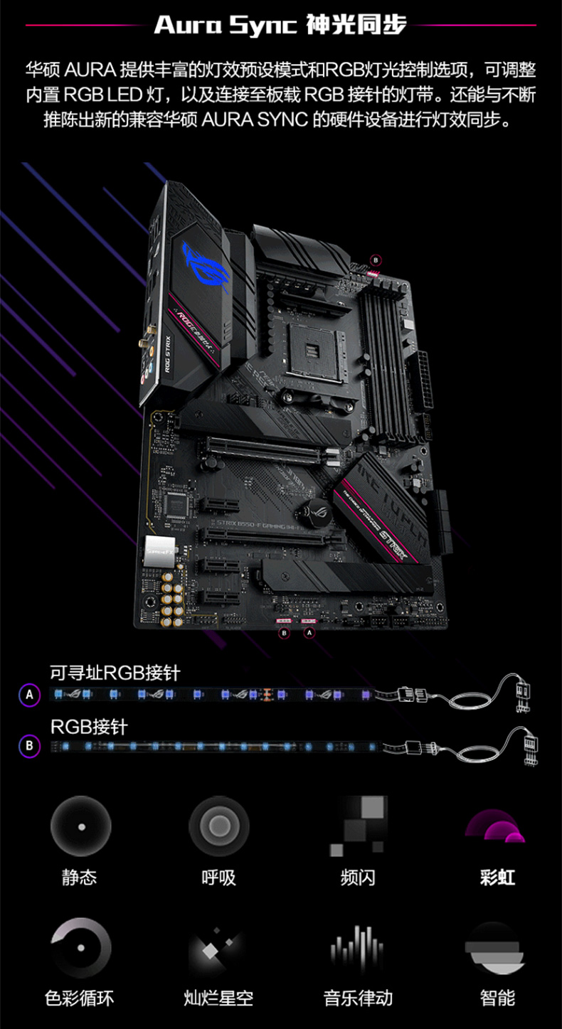 华硕 ASUS AMD B550 ROG STRIX B550-F GAMING(WI-FI) ATX主板