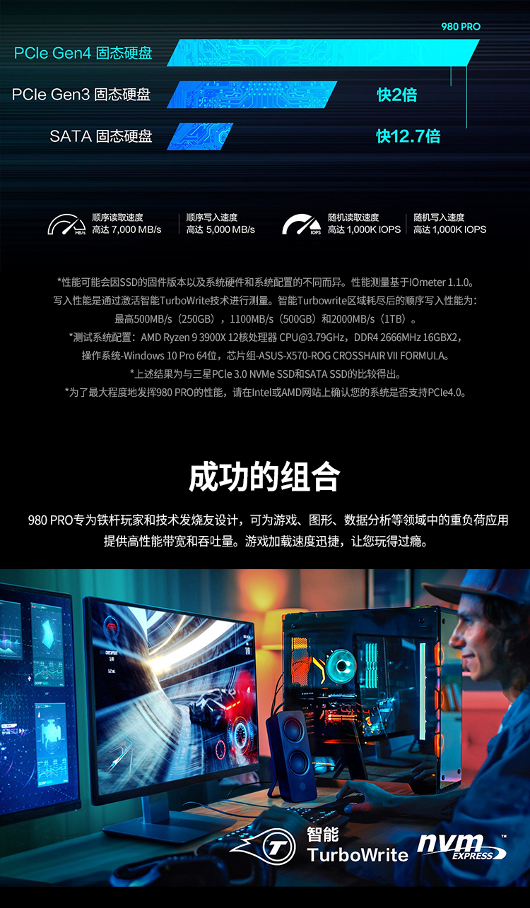 Samsung 980 Pro 500GB Gen4 NVMe SSD 固态硬盘