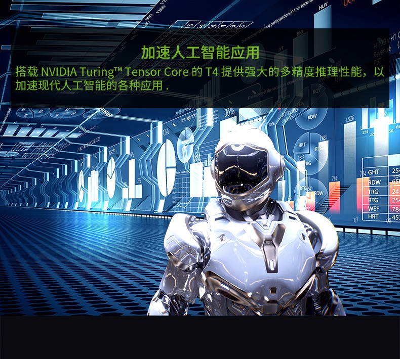超微 SuperMicro 英伟达 Tesla T4 16GB 深度学习 渲染 运算加速显卡 单槽被动散热