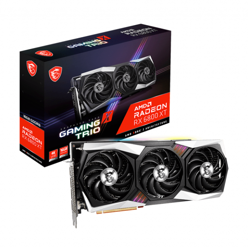 微星 MSI RX 6800 XT GAMING X Trio 16G台式机电脑AMD游戏独立显卡新品