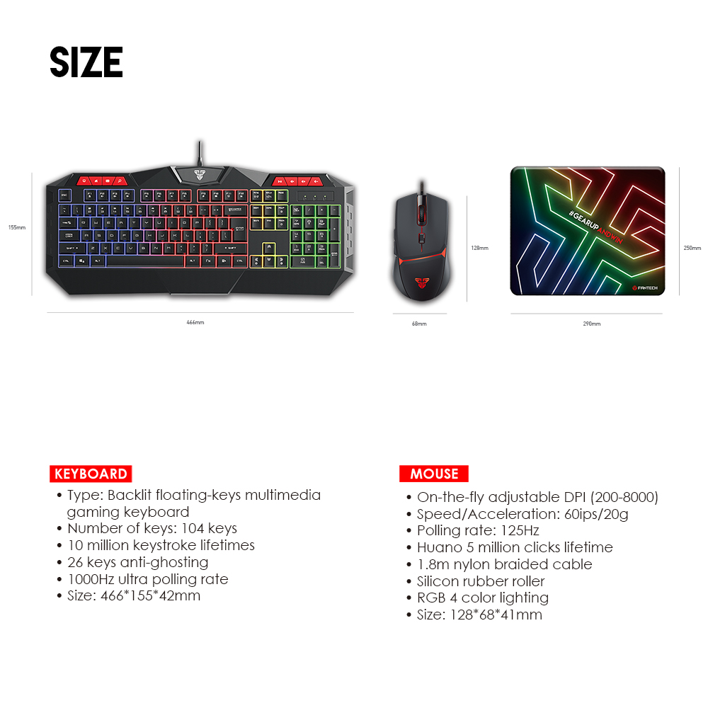 FANTECH 游戏键鼠套装 P31【内附鼠标垫】