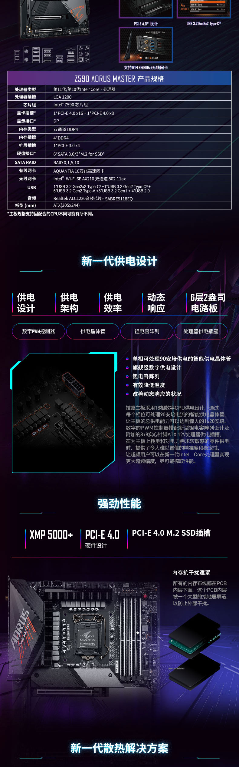 技嘉 Gigabyte Z590 AORUS MASTER Intel ATX