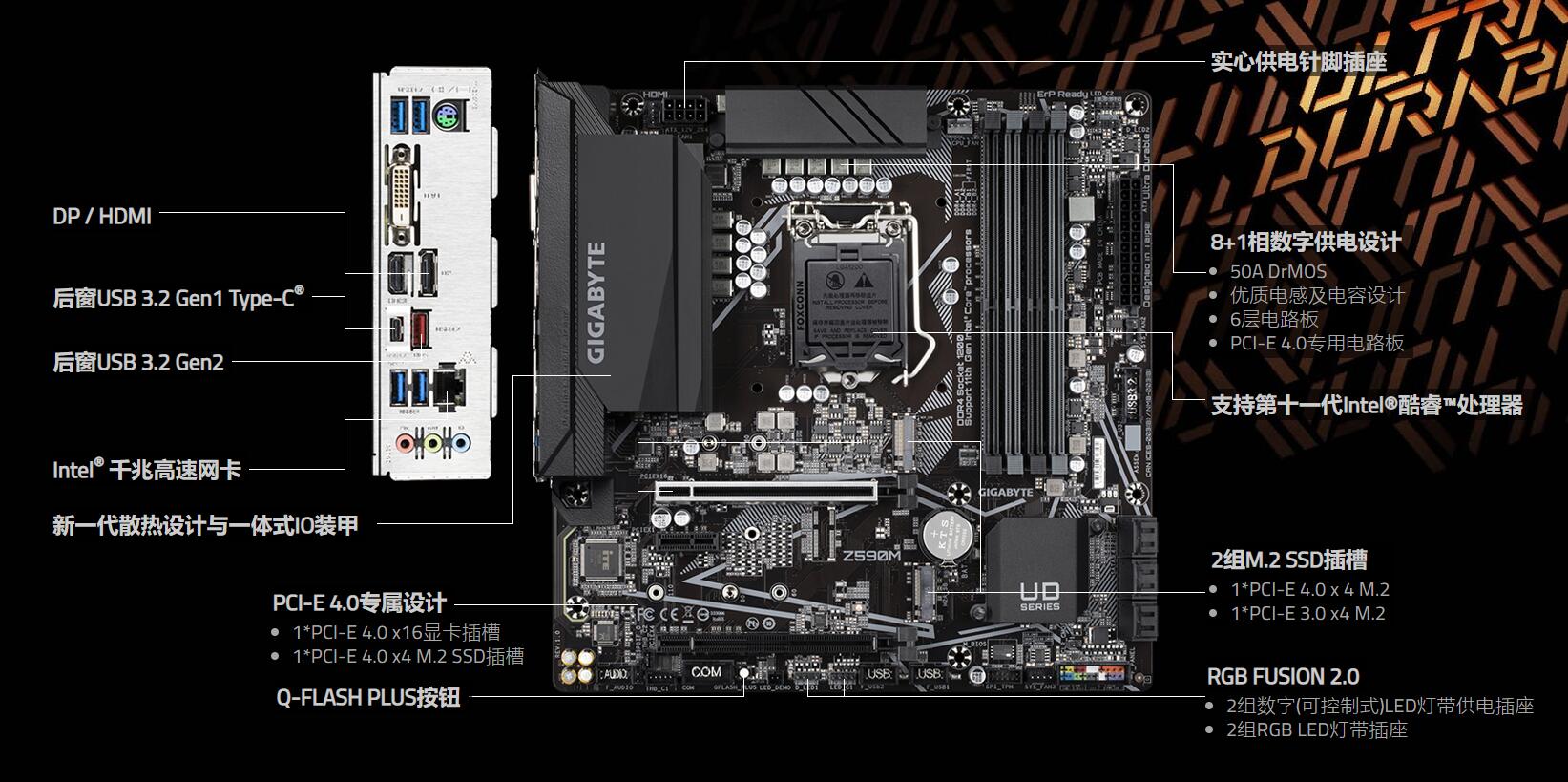 技嘉 Gigabyte Z590M Intel Micro ATX