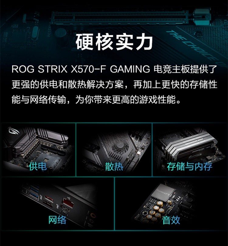 ASUS 华硕 ROG STRIX X570-F GAMING AMD AM4 X570 ATX Gaming MB