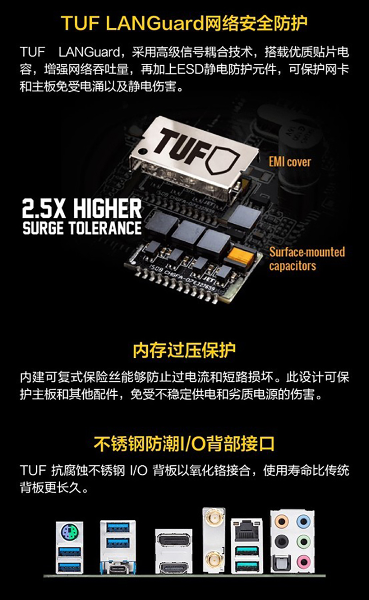 ASUS 华硕 TUF GAMING X570-PRO (WI-FI) AMD AM4 X570 ATX Gaming Motherboard