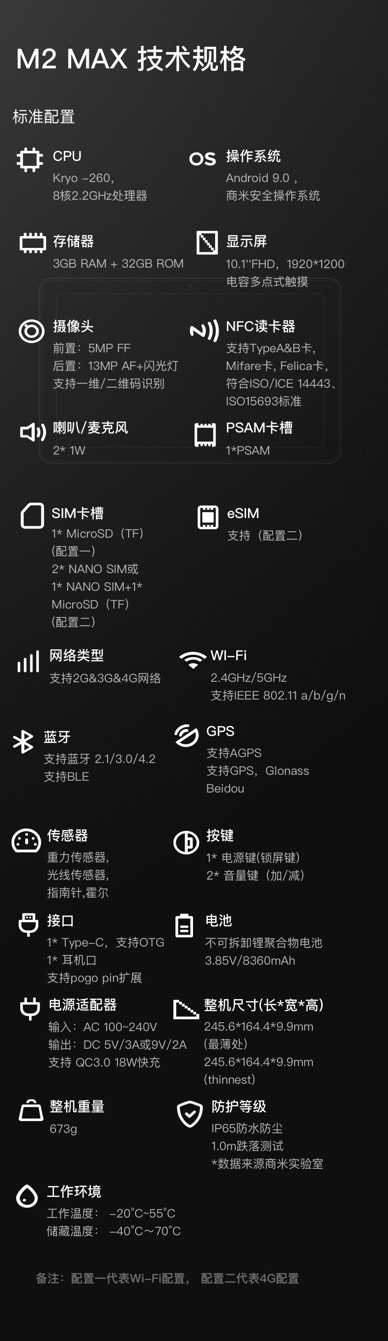 商米 SUNMI-M2-Max专业级商用平板电脑