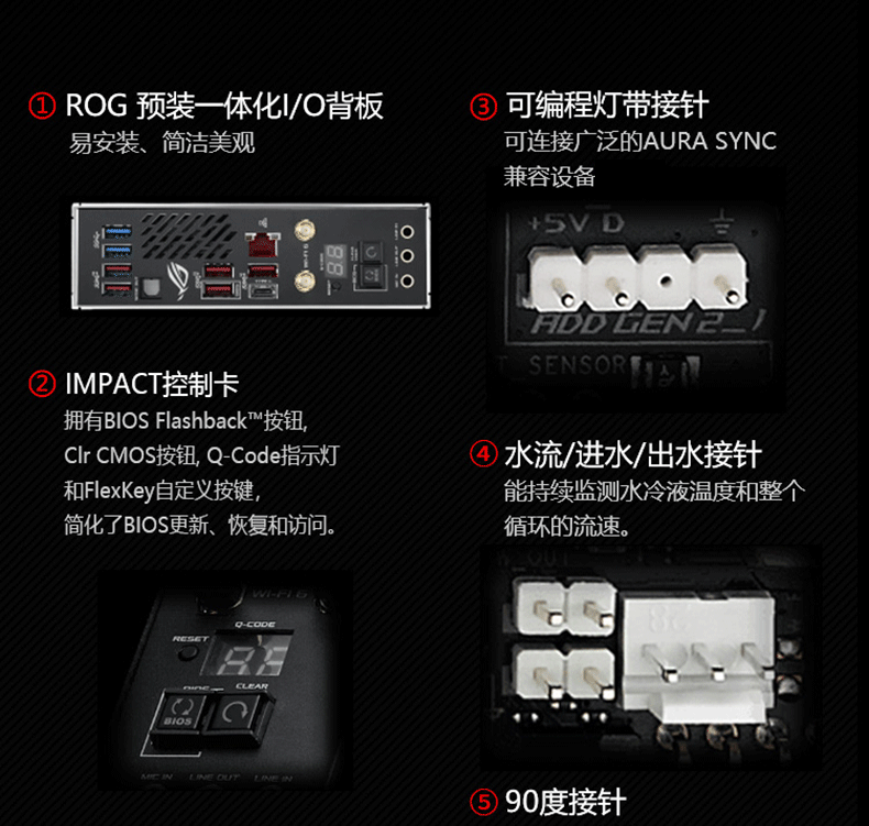 ASUS 华硕 ROG CROSSHAIR VIII IMPACT AMD AM4 X570 Mini-DTX Enthusiast Gaming Motherboard