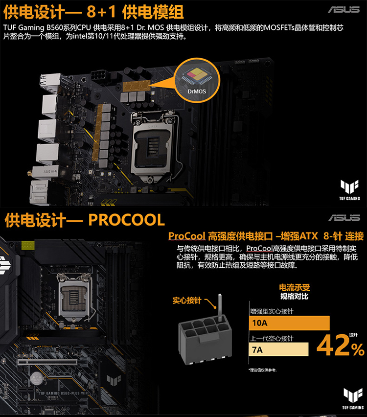 ASUS 华硕 TUF GAMING B560M-PLUS Intel B560 (LGA 1200) mATX Motherboard