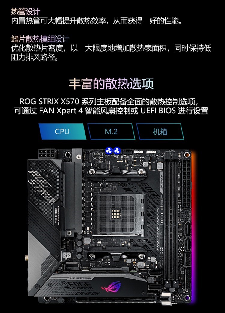 ASUS 华硕 ROG STRIX X570-I GAMING, AMD AM4 Mini-ITX Gaming Motherboard