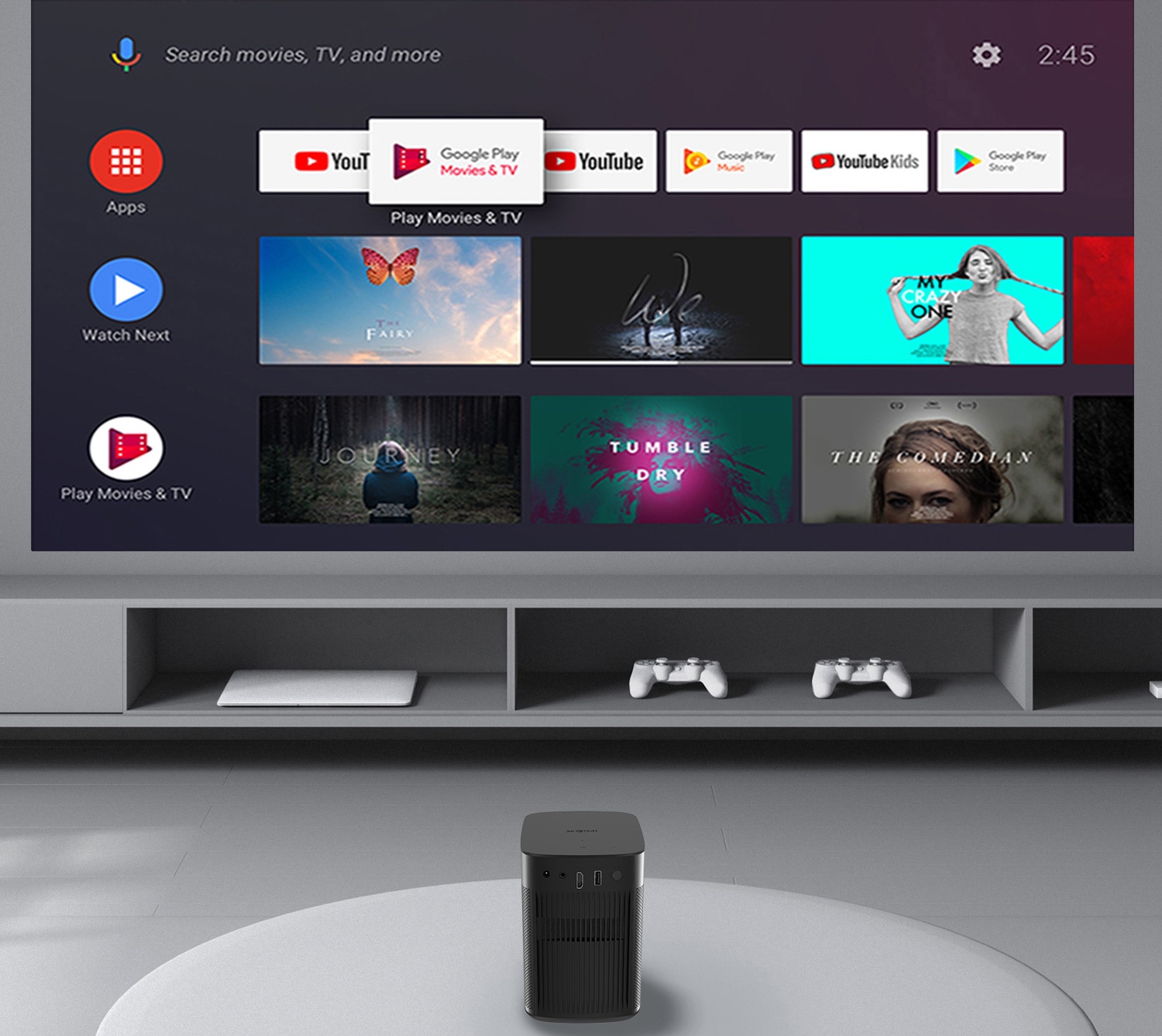 极米 XGIMI光环全高清便携式投影仪 配备安卓电视9.0 WIFI支持4K 3D家庭影院全球版