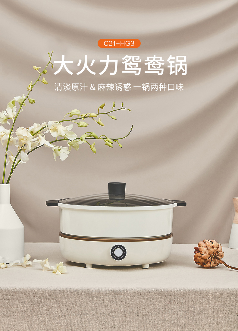 Joyoung/九阳 鸳鸯锅 电火锅一体锅 家用电磁炉