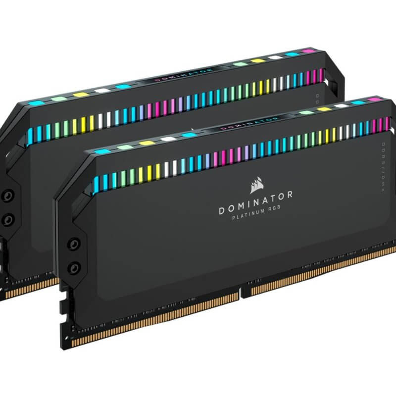 海盗船 Corsair Dominator Platinum RGB DDR5 5200Mhz C38 1.25V 32GB (2x16GB)  白金统治者 游戏内存 黑色