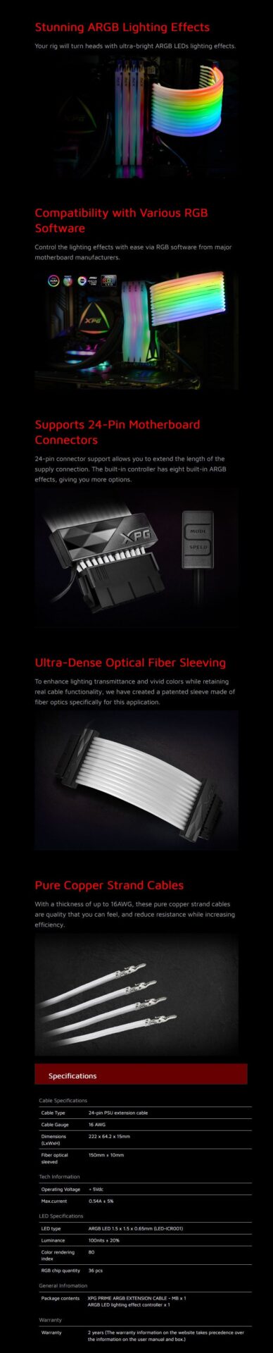 ADATA XPG MB Prime ARGB Extension Cable - Overview 1