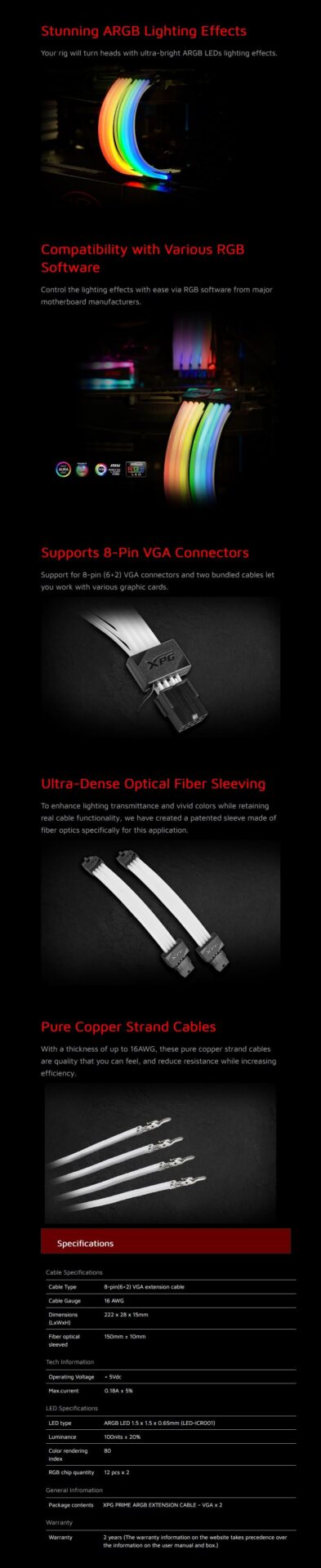 ADATA XPG VGA Prime ARGB Extension Cable - Overview 1