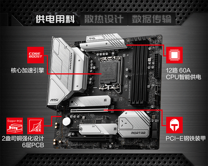 MSI/微星 MAG B660M MORTAR DDR4 迫击炮 主板 WIFI