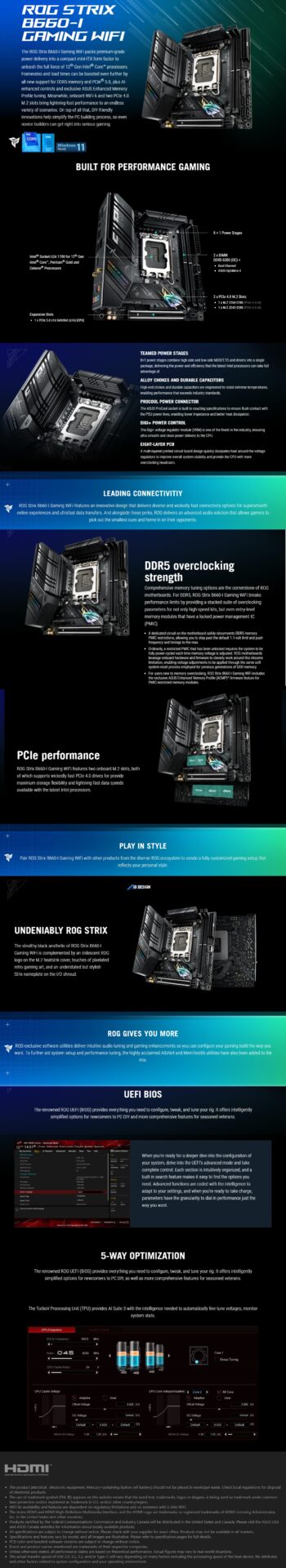 华硕 ROG Strix B660-I Gaming Wi-Fi D5 ITX 主板